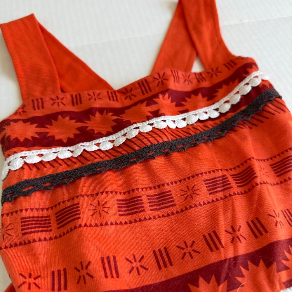 Boutique Disney Moana Dress Costume Sleeveless Girls Size 10 - Picture 3 of 6